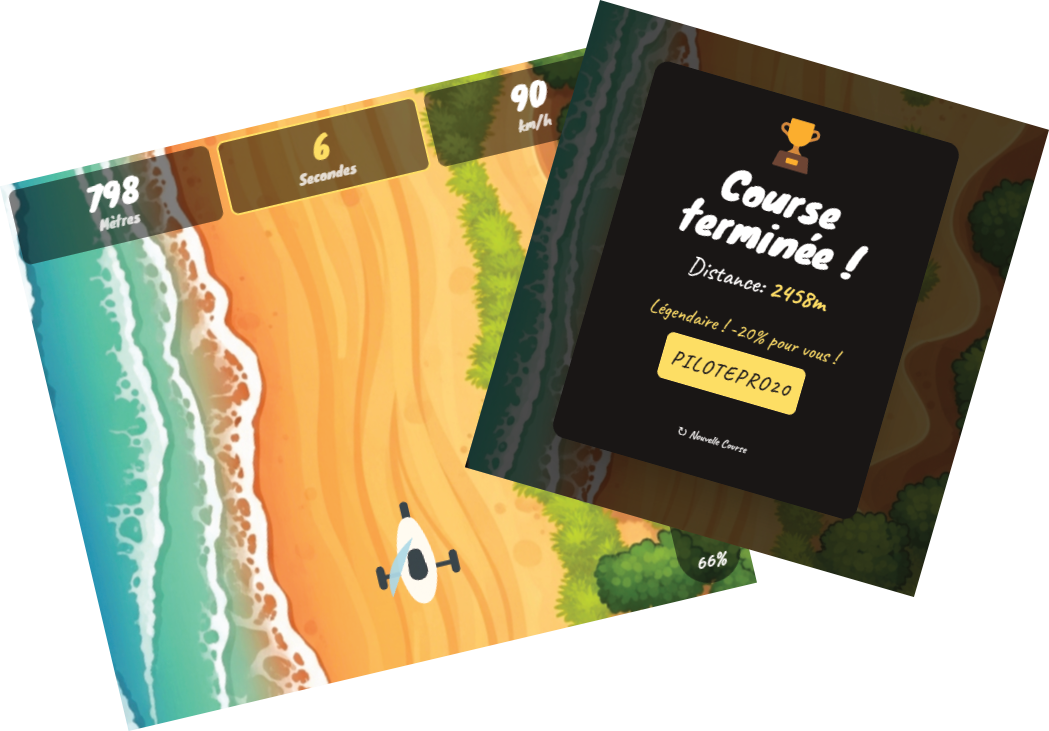 Capture d'écran du mini-jeu de char à voile